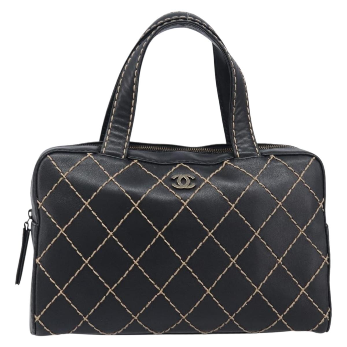 Chanel Surpique Boston Quilted Leather Large