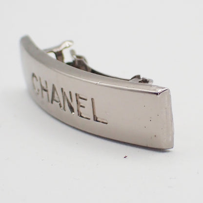 Chanel Logo Hair Barrette Metal Wide