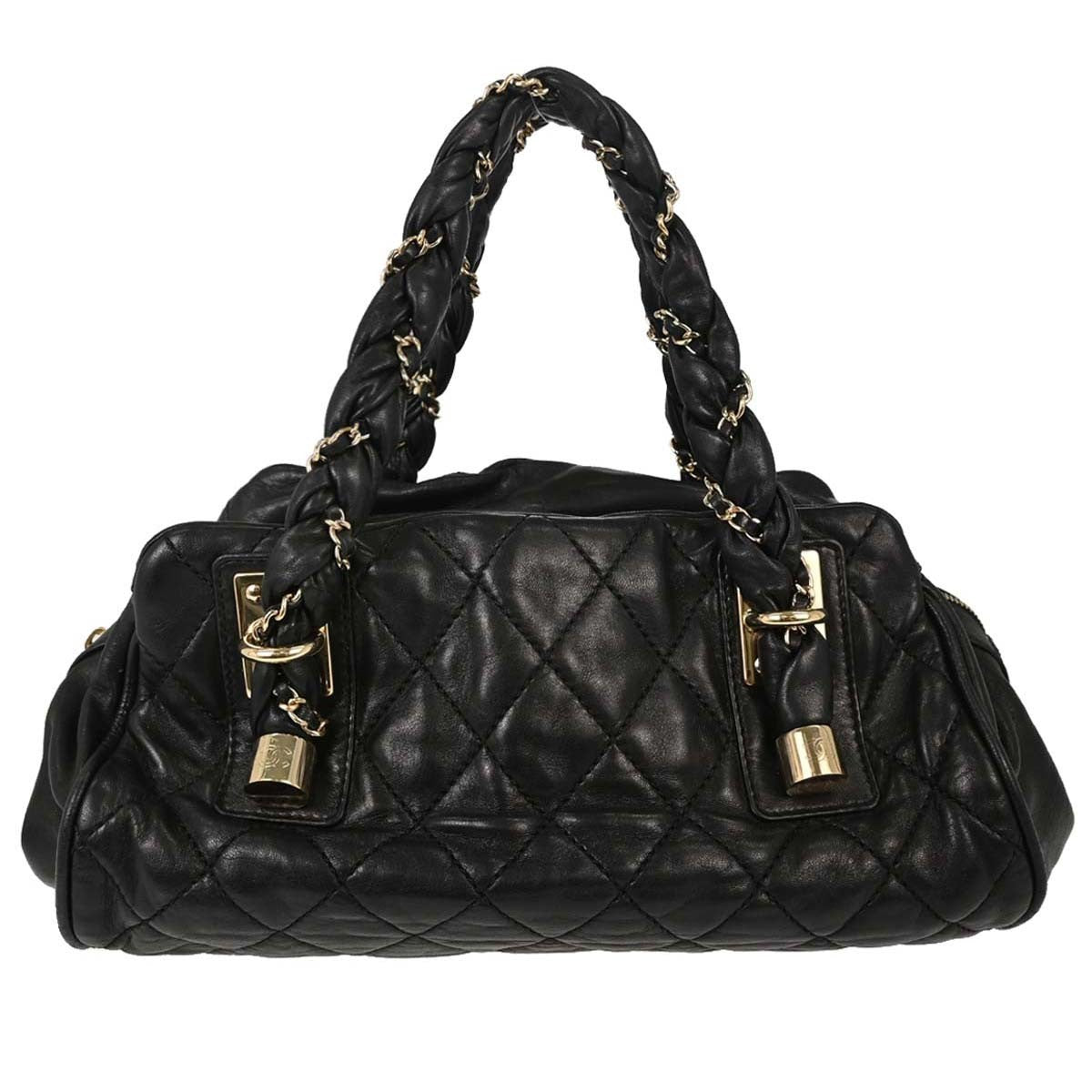 Chanel Lady Braid Bowler Quilted Distressed Calfskin Large