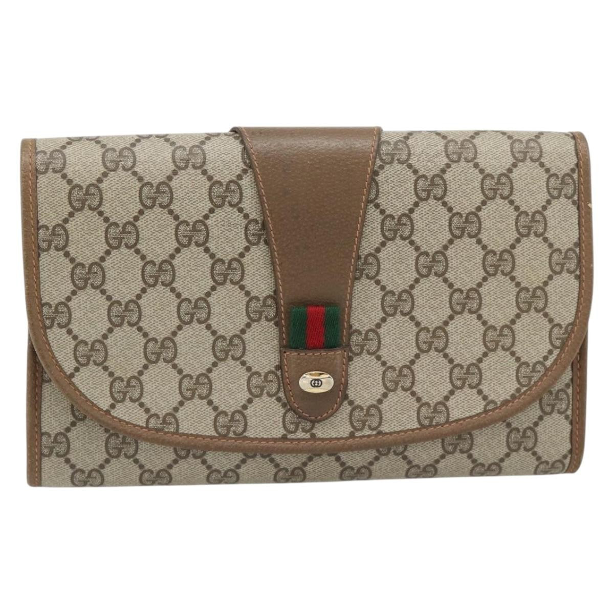 Gucci Vintage Web Flap Clutch GG Canvas Product Image