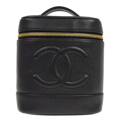 Chanel Vintage Timeless Cosmetic Case Caviar Tall