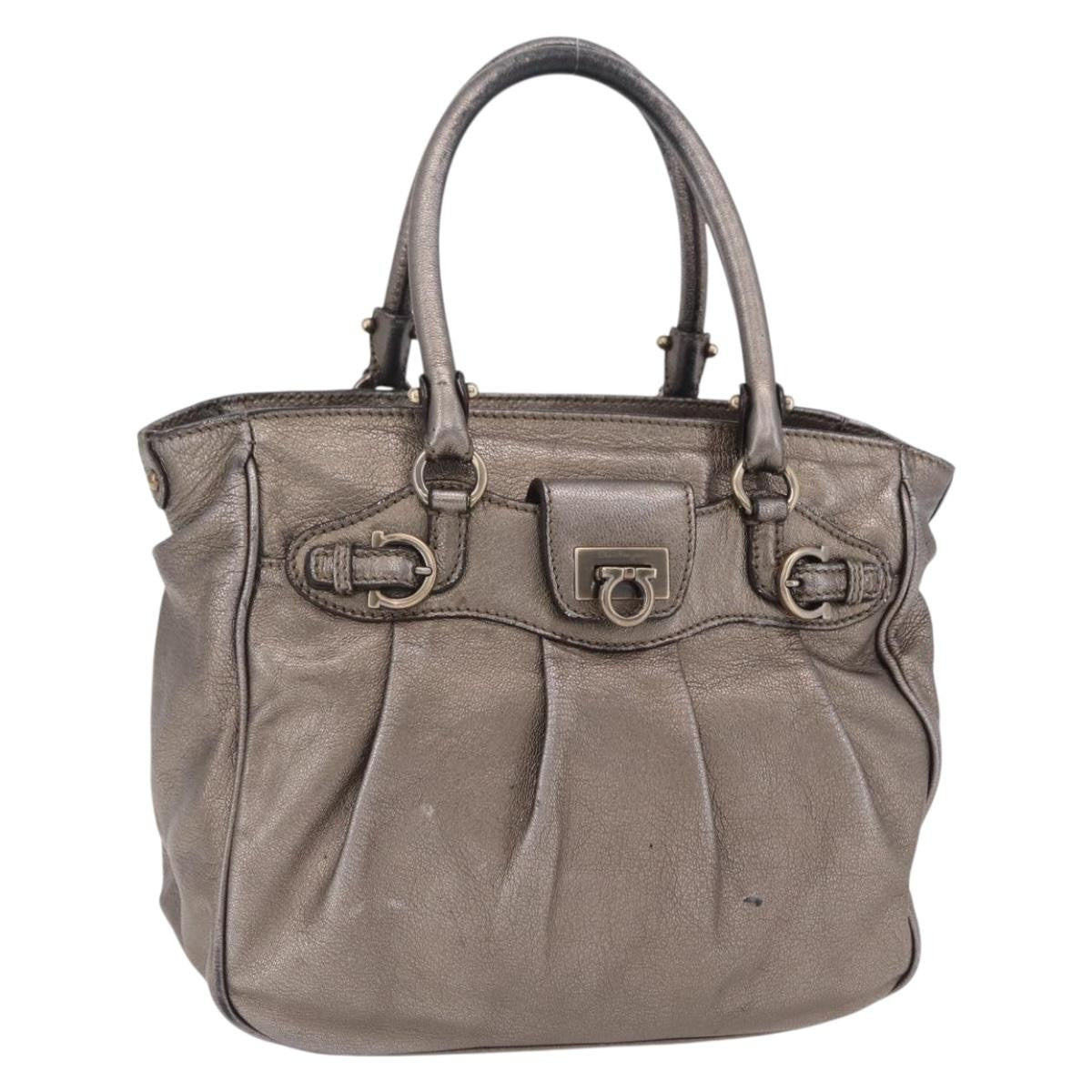 Salvatore Ferragamo Gancini Top Handle Leather Product Image