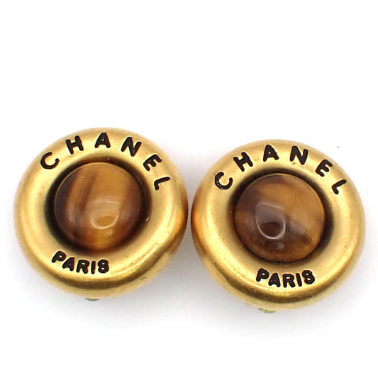 Chanel Vintage Round CC Button Clip-On Metal and Faux Pearl Product Image