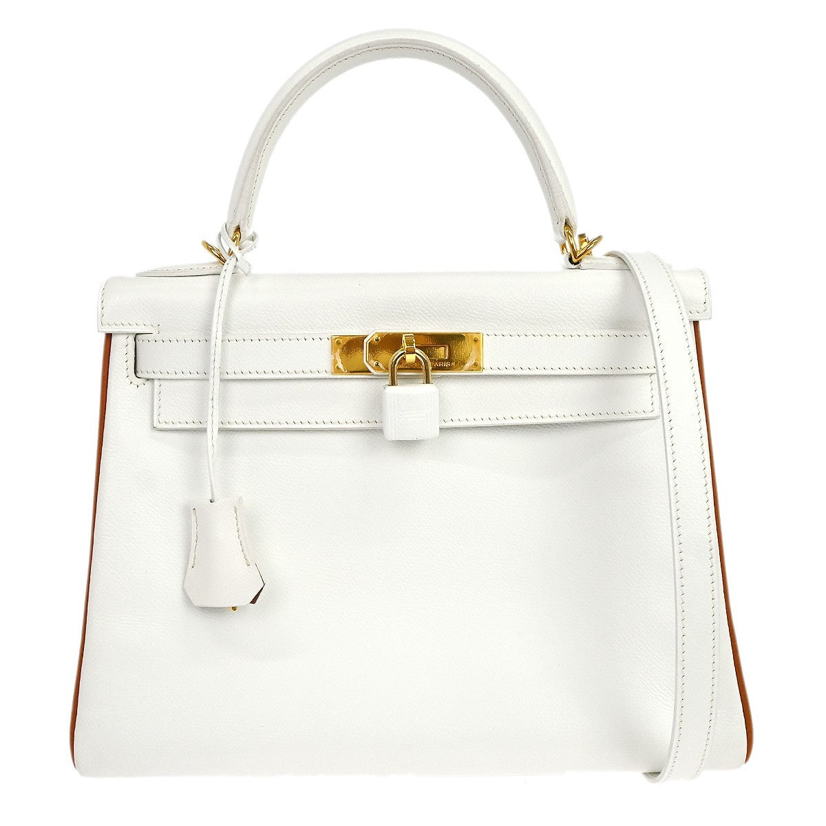 Hermes Kelly White Epsom with Gold Hardware 28