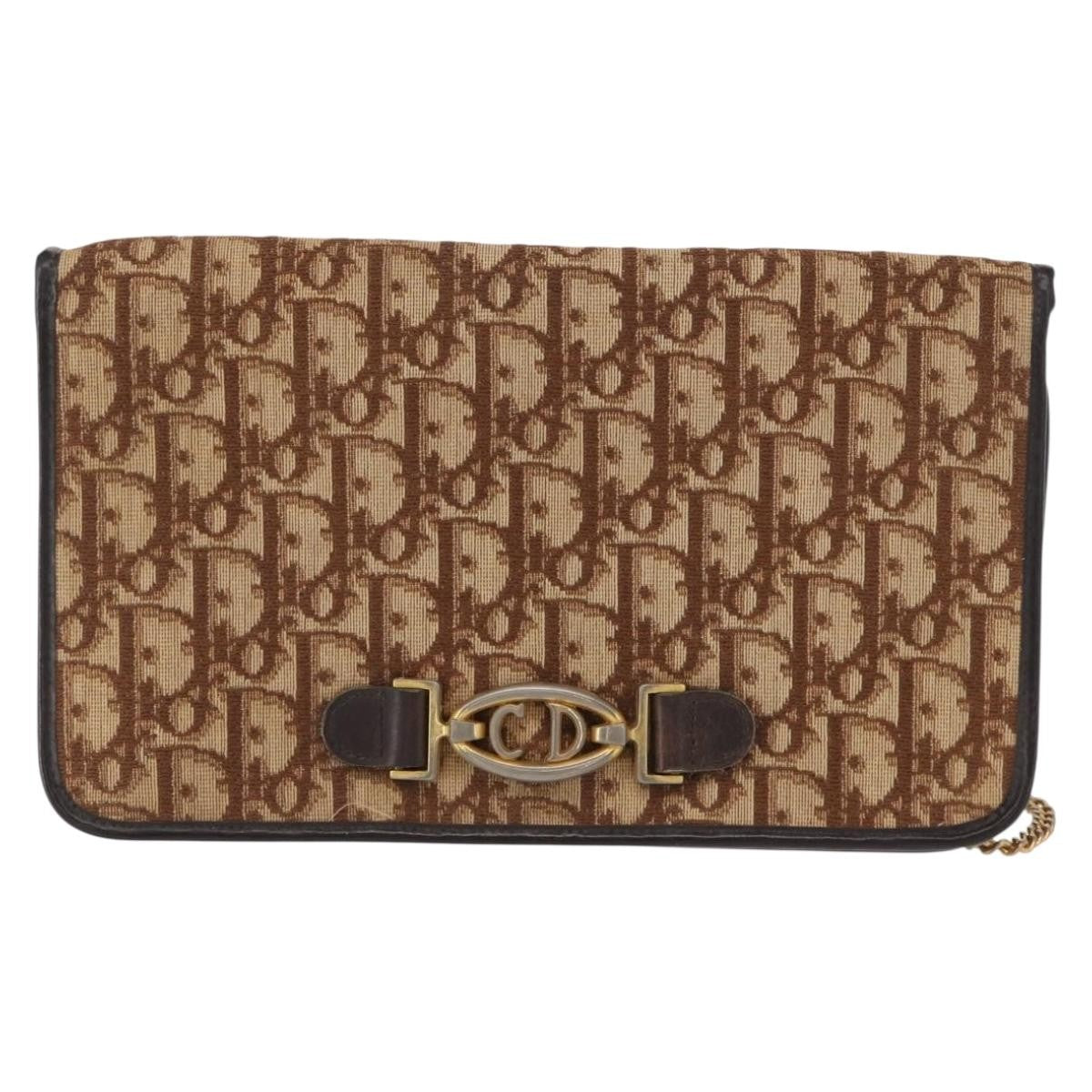 Christian Dior Vintage Trotter Shoulder Bag Canvas medium