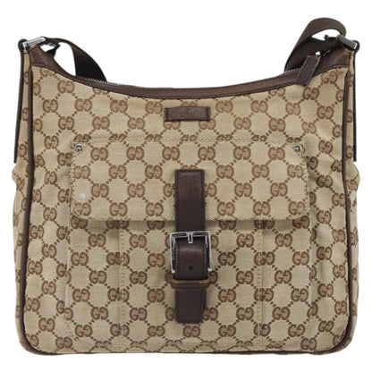 Gucci Vintage Shoulder Bag GG Canvas and Leather Small