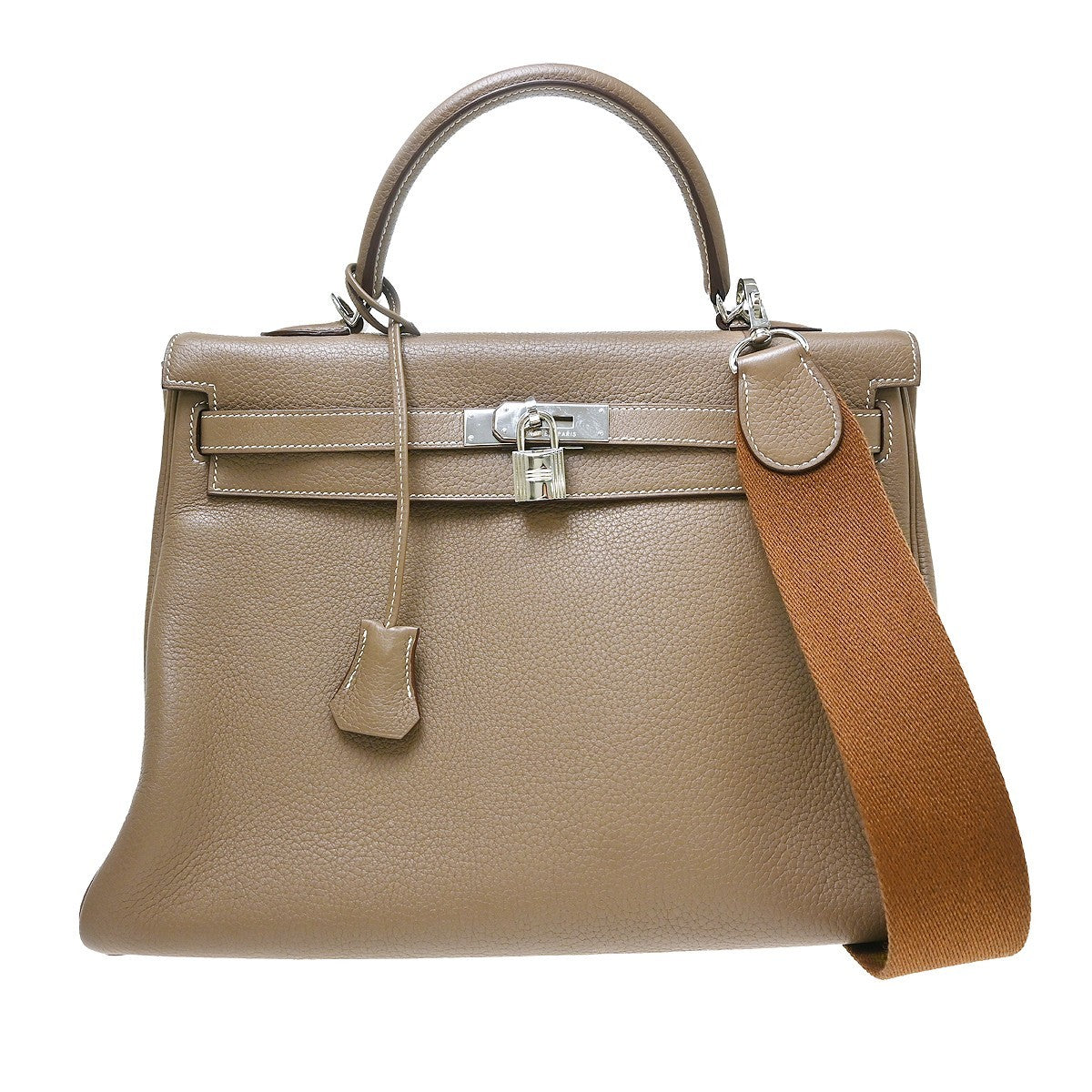 Hermes Kelly Etoupe Clemence with Palladium Hardware 35