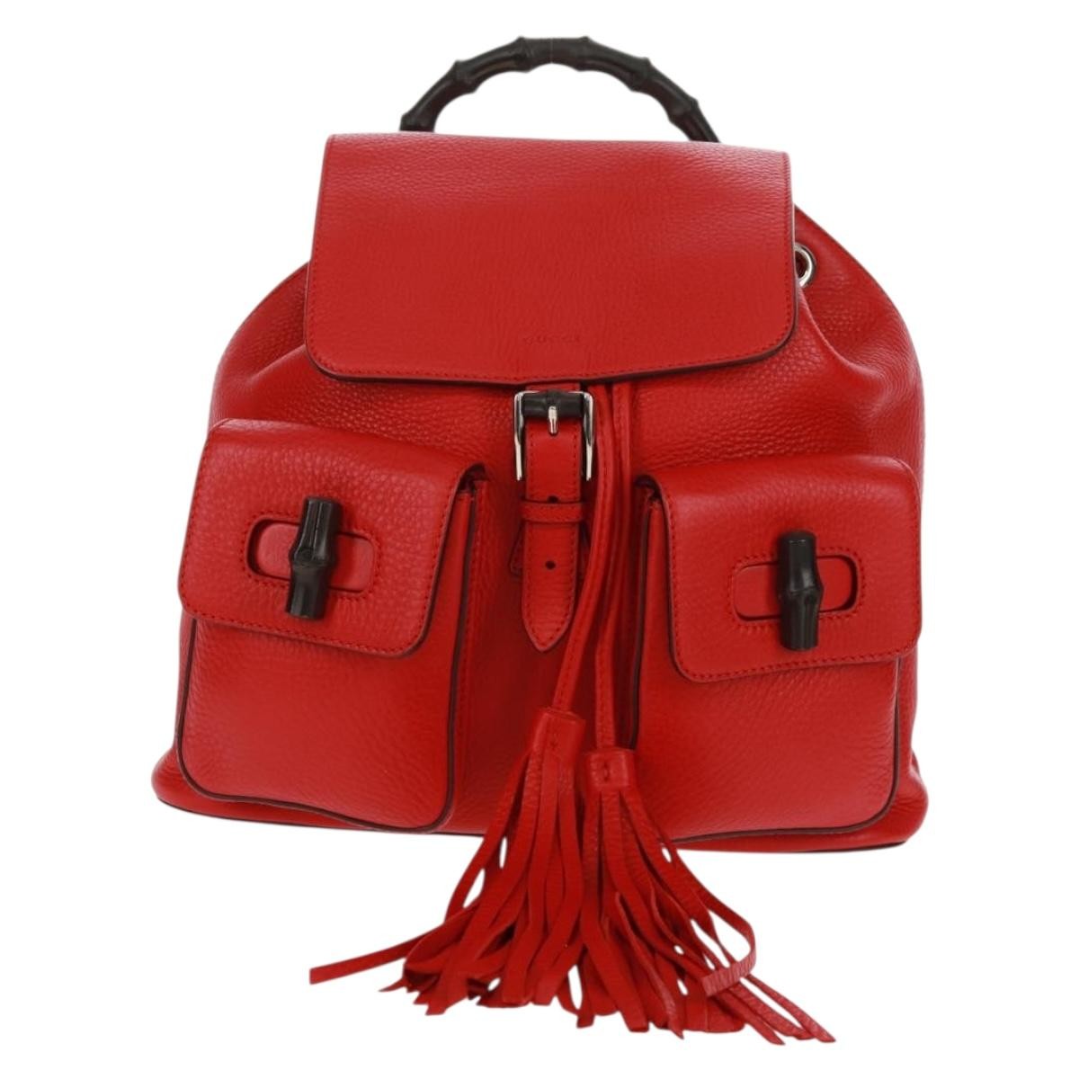 Gucci Bamboo Tassel Backpack Leather Medium