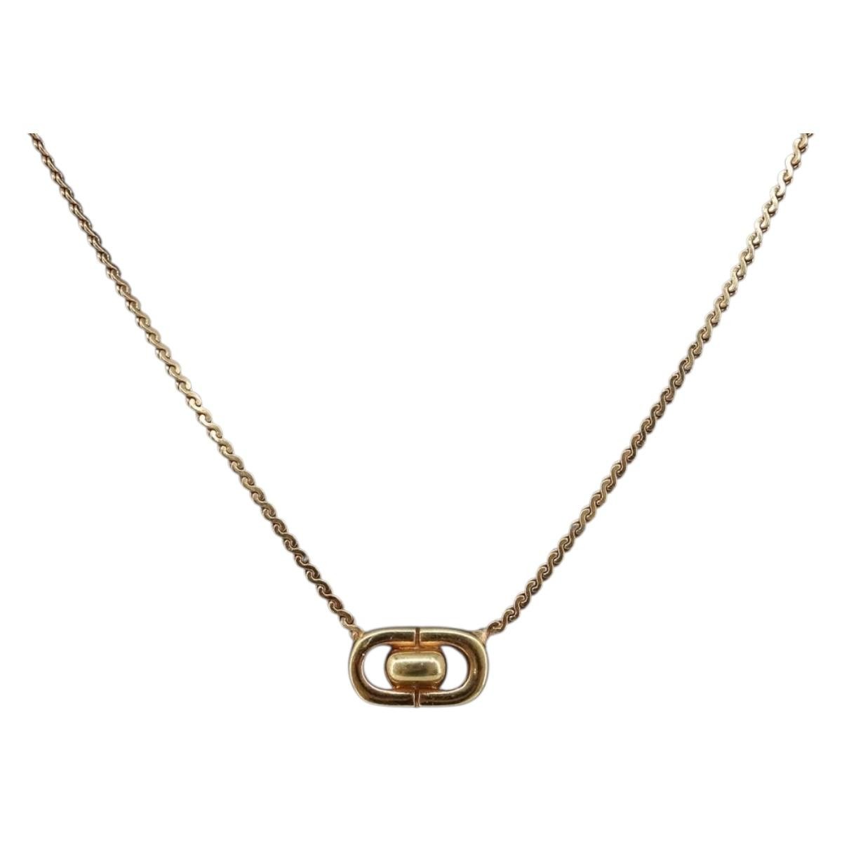 Christian Dior CD Oval Pendant Necklace Metal Product Image