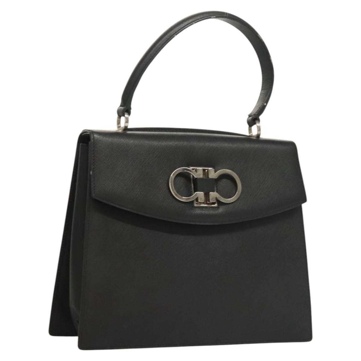 Salvatore Ferragamo Double Gancini Top Handle Saffiano Leather Small