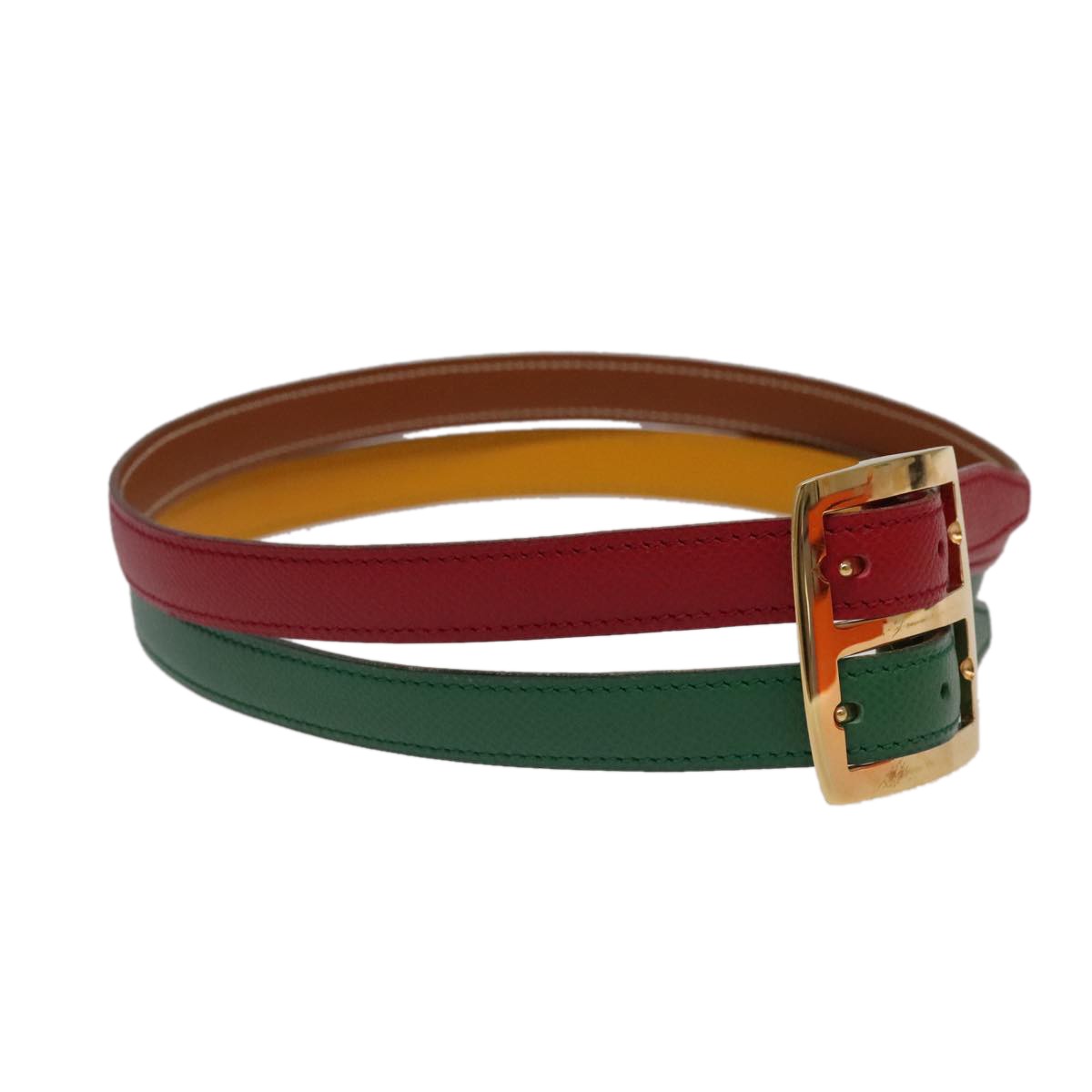 Hermes Double Hole Buckle Belt Metal and Leather Product Image