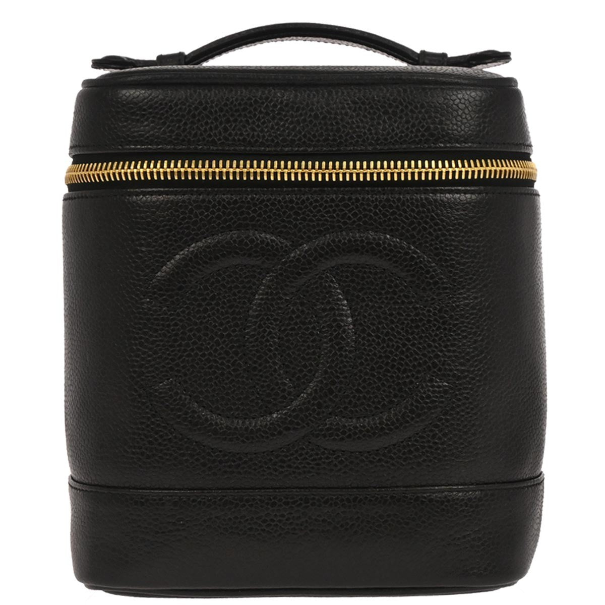 Chanel Vintage Timeless Cosmetic Case Caviar Tall