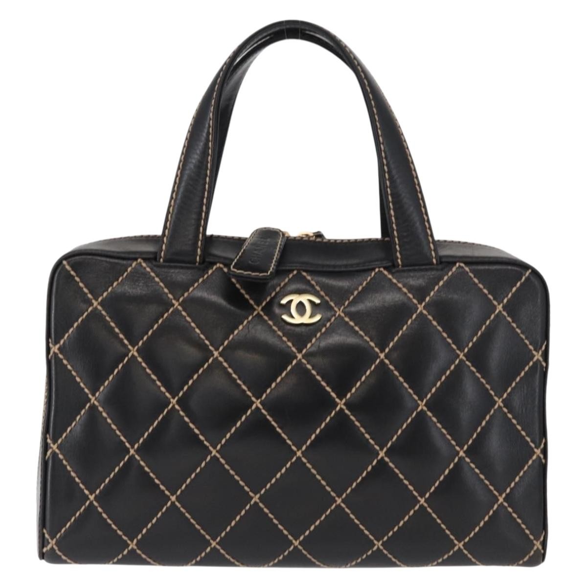 Chanel Surpique Boston Quilted Leather Large