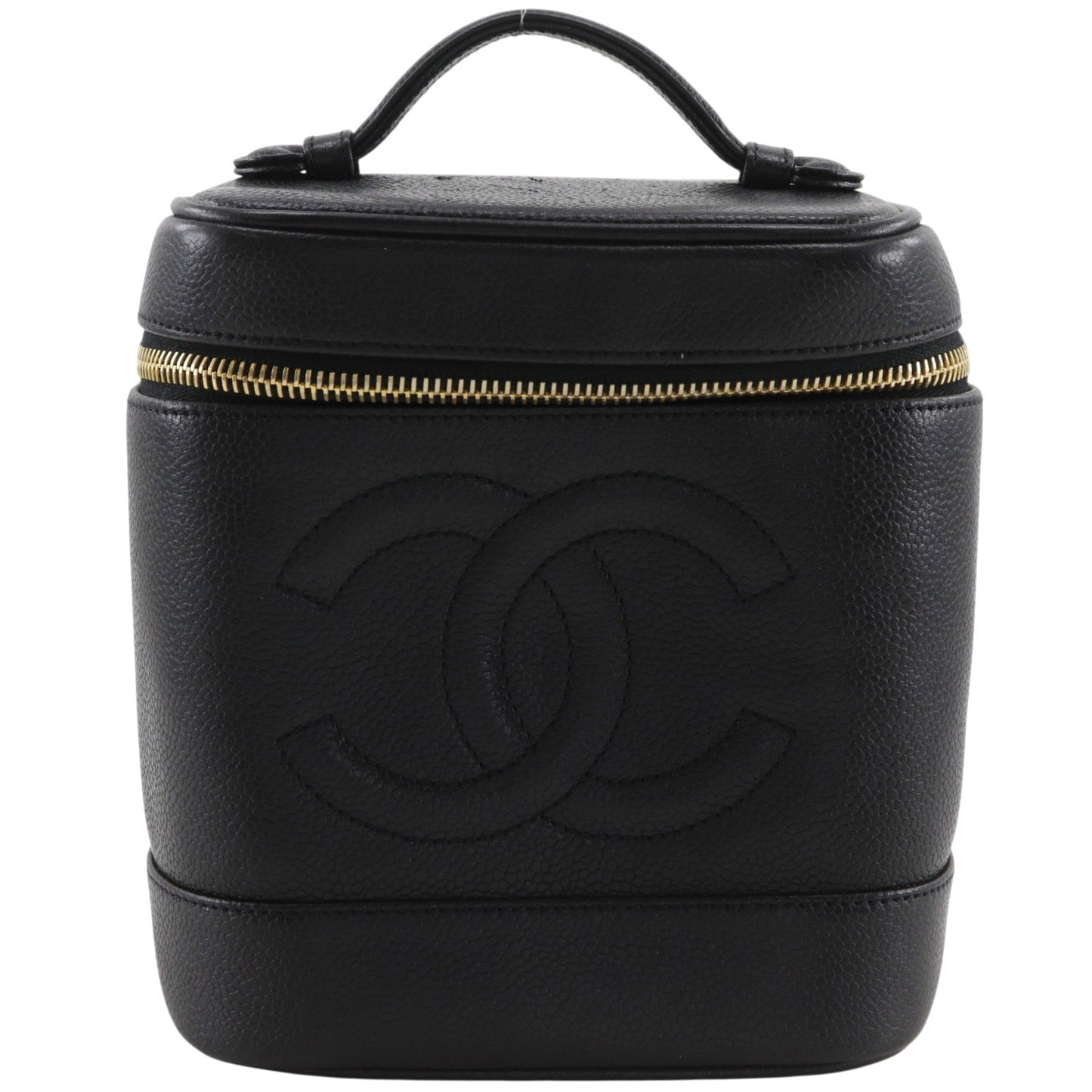 Chanel Vintage Timeless Cosmetic Case Caviar Tall
