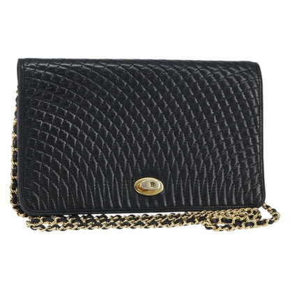 Bally Vintage Chain Shoulder Bag Quilted Leather Product Image