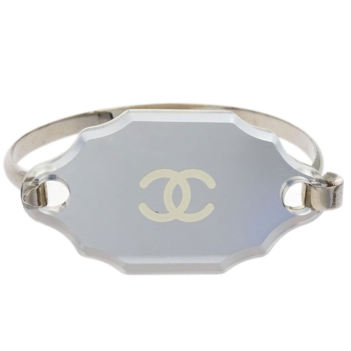 Chanel CC Logo Mirror Bangle Bracelet Metal and Plastic Product Image