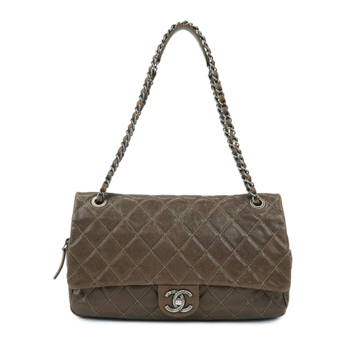 Chanel Easy Flap Quilted Caviar Jumbo