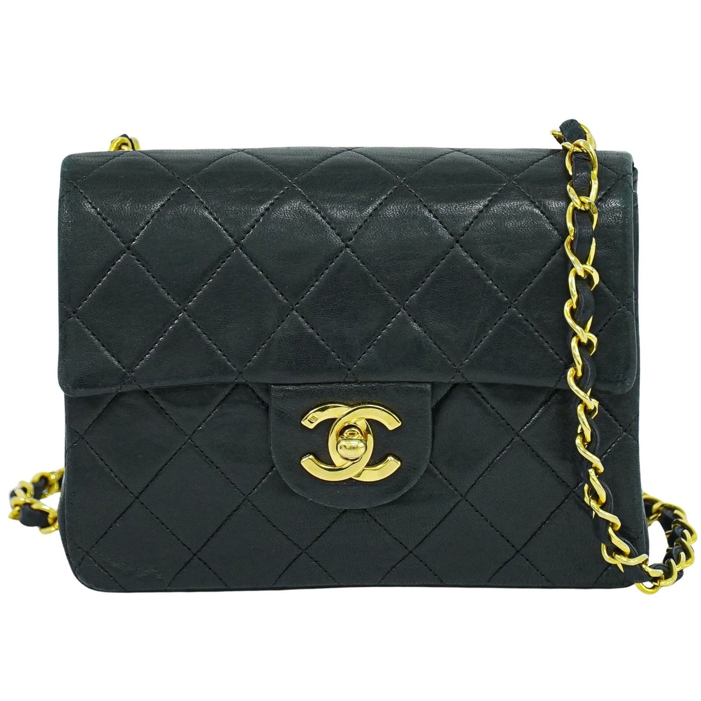 Chanel Vintage Square Classic Single Flap Bag Quilted Leather Medium