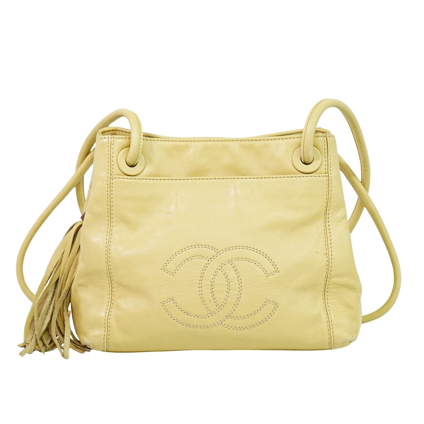 Chanel Vintage CC Tassel Shoulder Bag Lambskin Small
