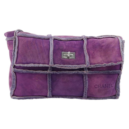 Chanel Flap Shoulder Bag Shearling and Suede Medium