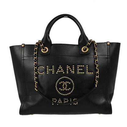 Chanel Deauville Tote Studded Caviar Medium