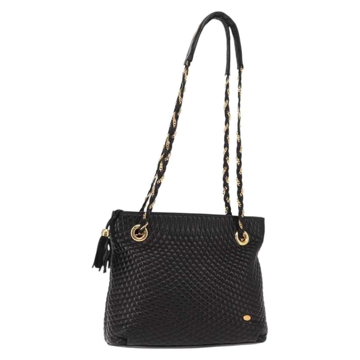 Bally Vintage Chain Shoulder Bag Quilted Leather Product Image