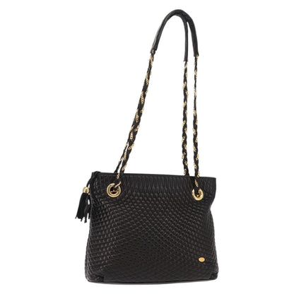 Bally Vintage Chain Shoulder Bag Quilted Leather Product Image