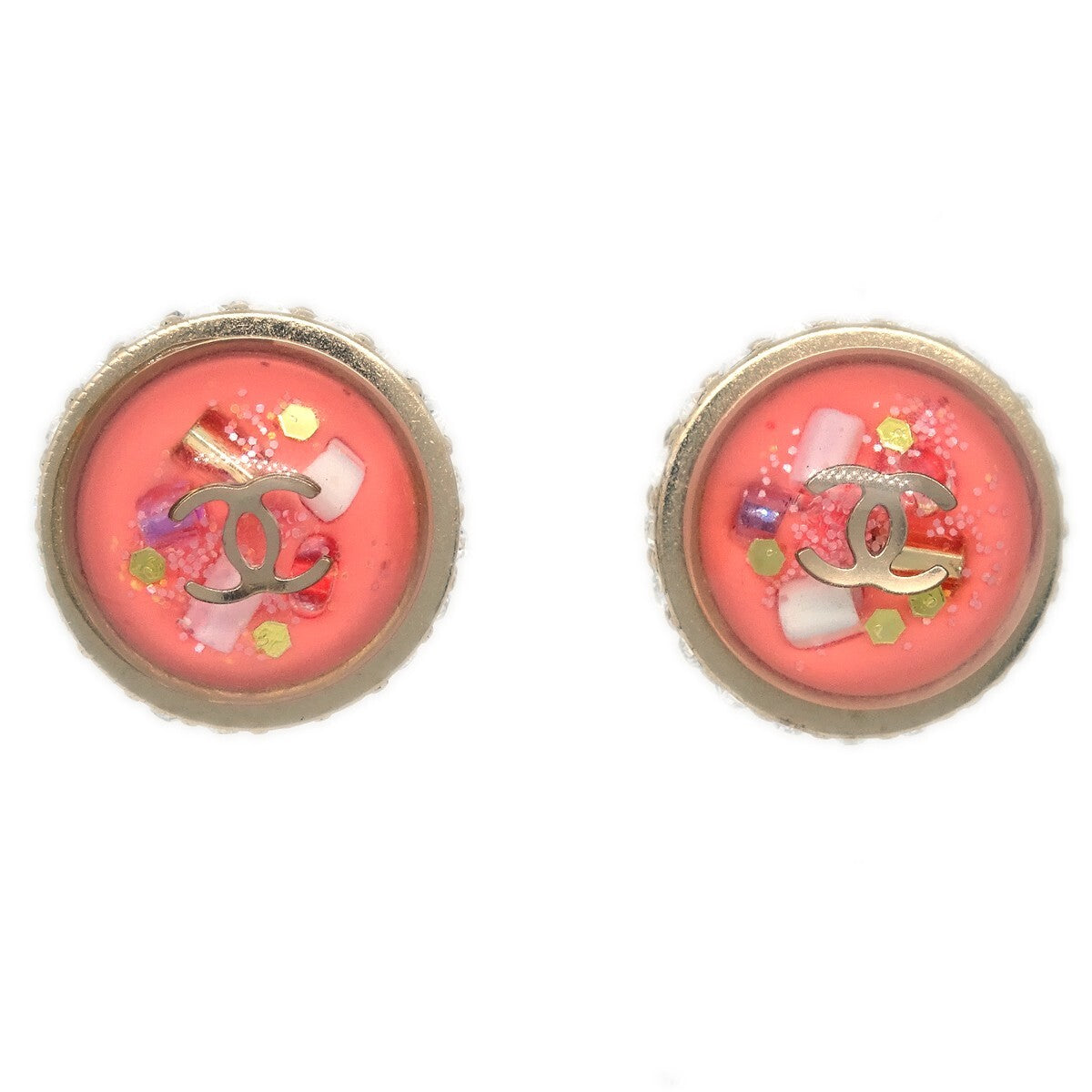 Chanel CC Logo Button Stud Metal with Crystals Product Image