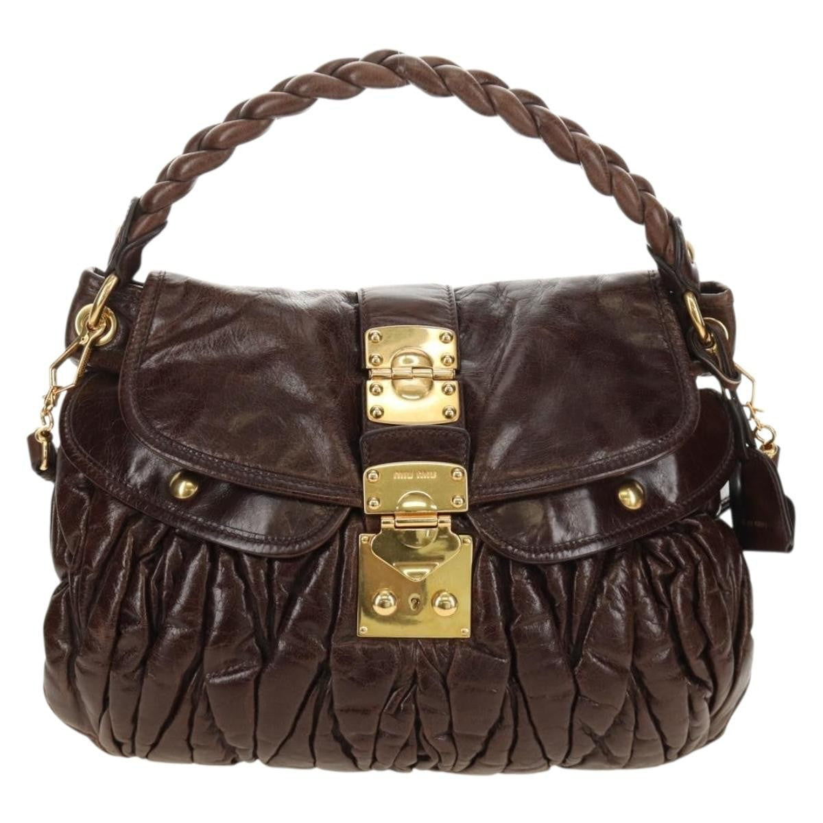 Miu Miu Coffer Convertible Hobo Matelasse Leather Medium