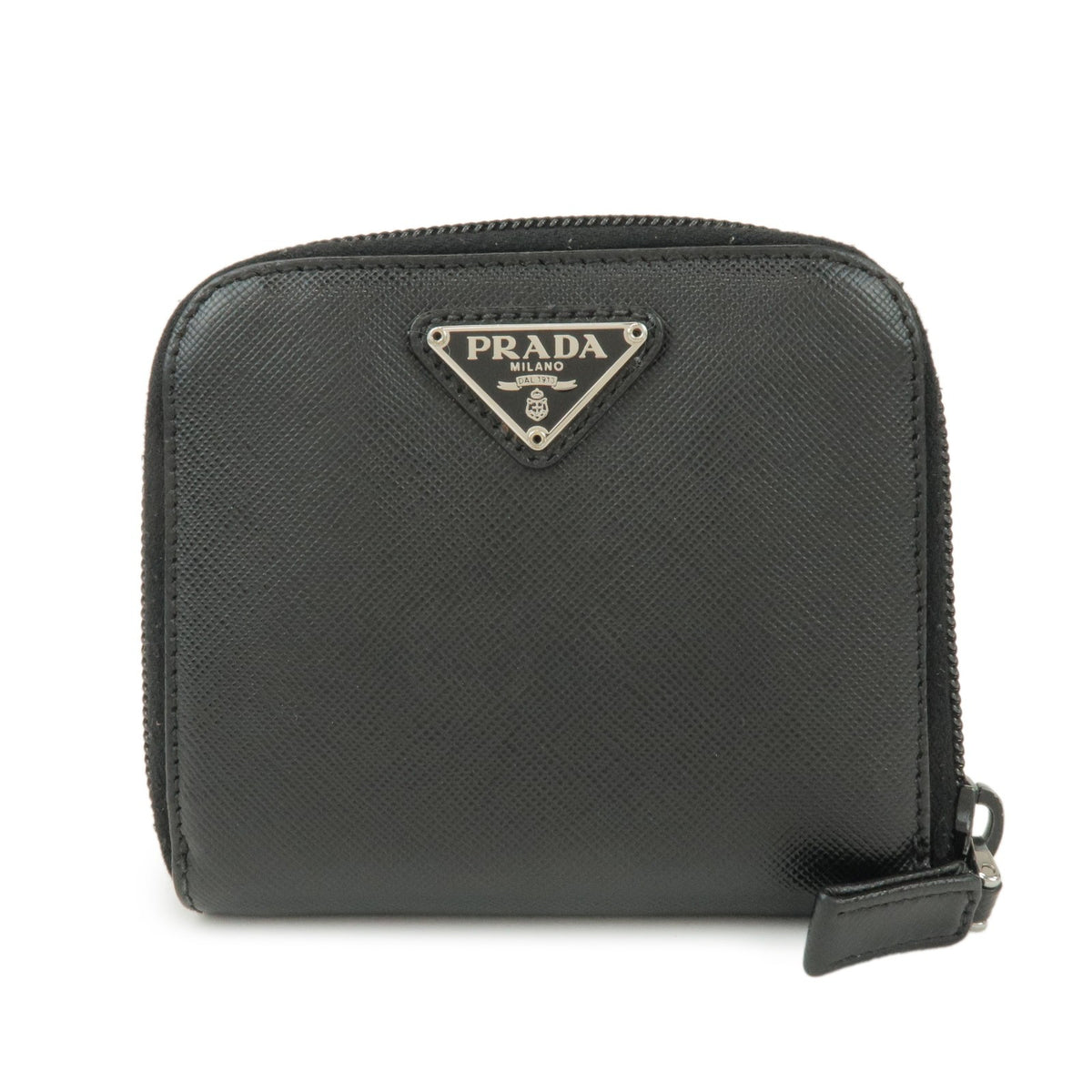 Prada Bifold Zip Around Saffiano Leather Compact