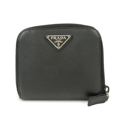 Prada Bifold Zip Around Saffiano Leather Compact