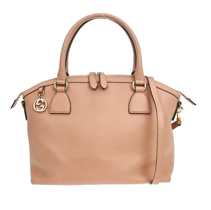 Gucci GG Charm Convertible Dome Satchel Leather Medium