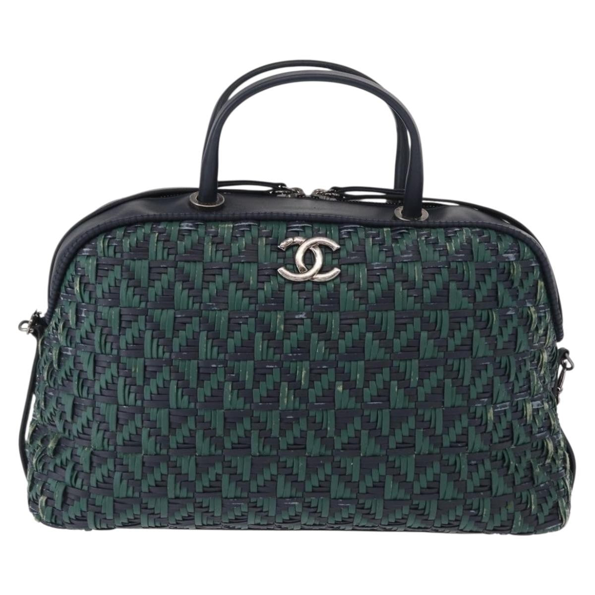 Chanel Convertible Chain Bowler Bag Woven Calfskin Small