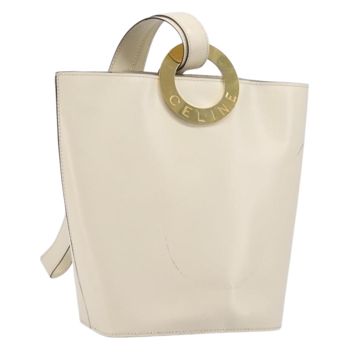 Celine Vintage Circle Logo Leather Small