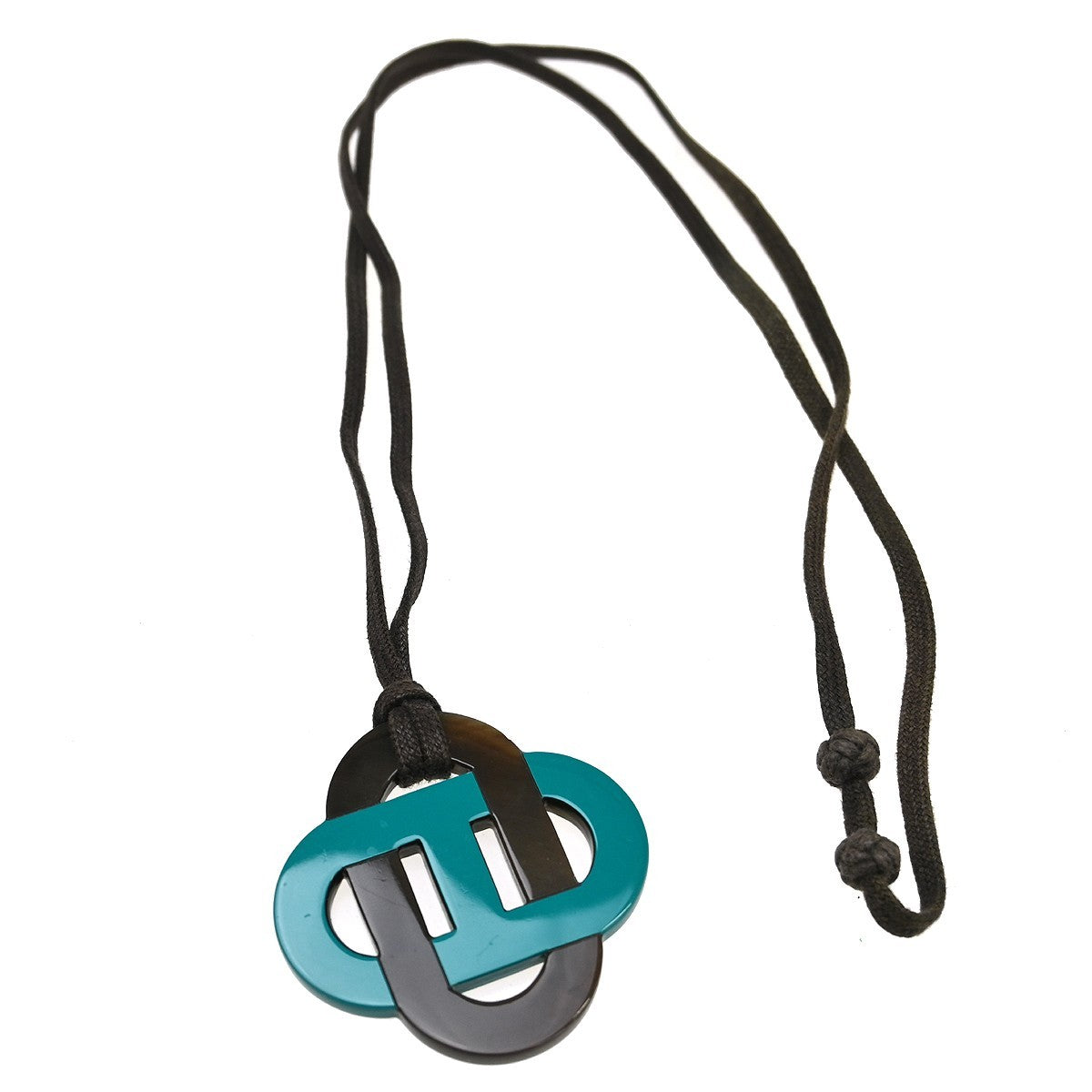 Hermes Isatis Pendant Necklace Buffalo Horn and Lacquer GM