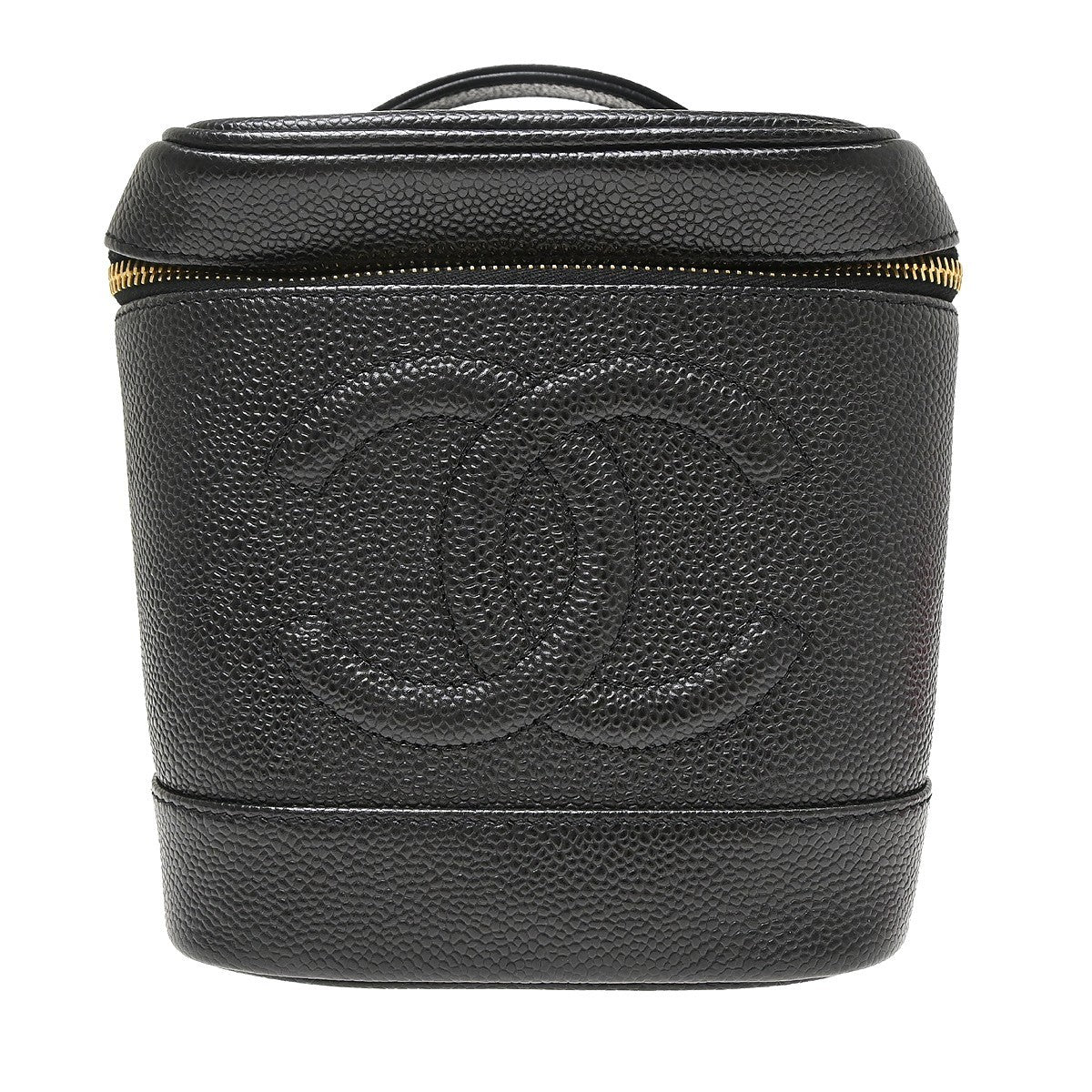 Chanel Vintage Timeless Cosmetic Case Caviar Tall