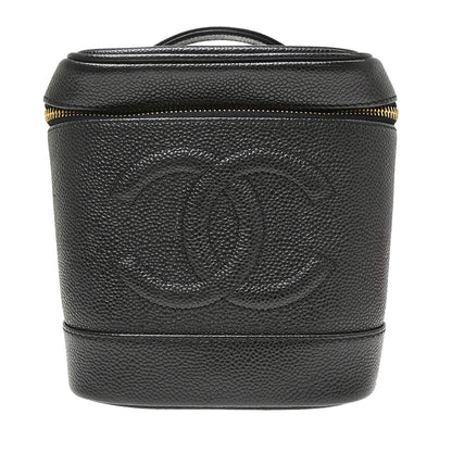 Chanel Vintage Timeless Cosmetic Case Caviar Tall