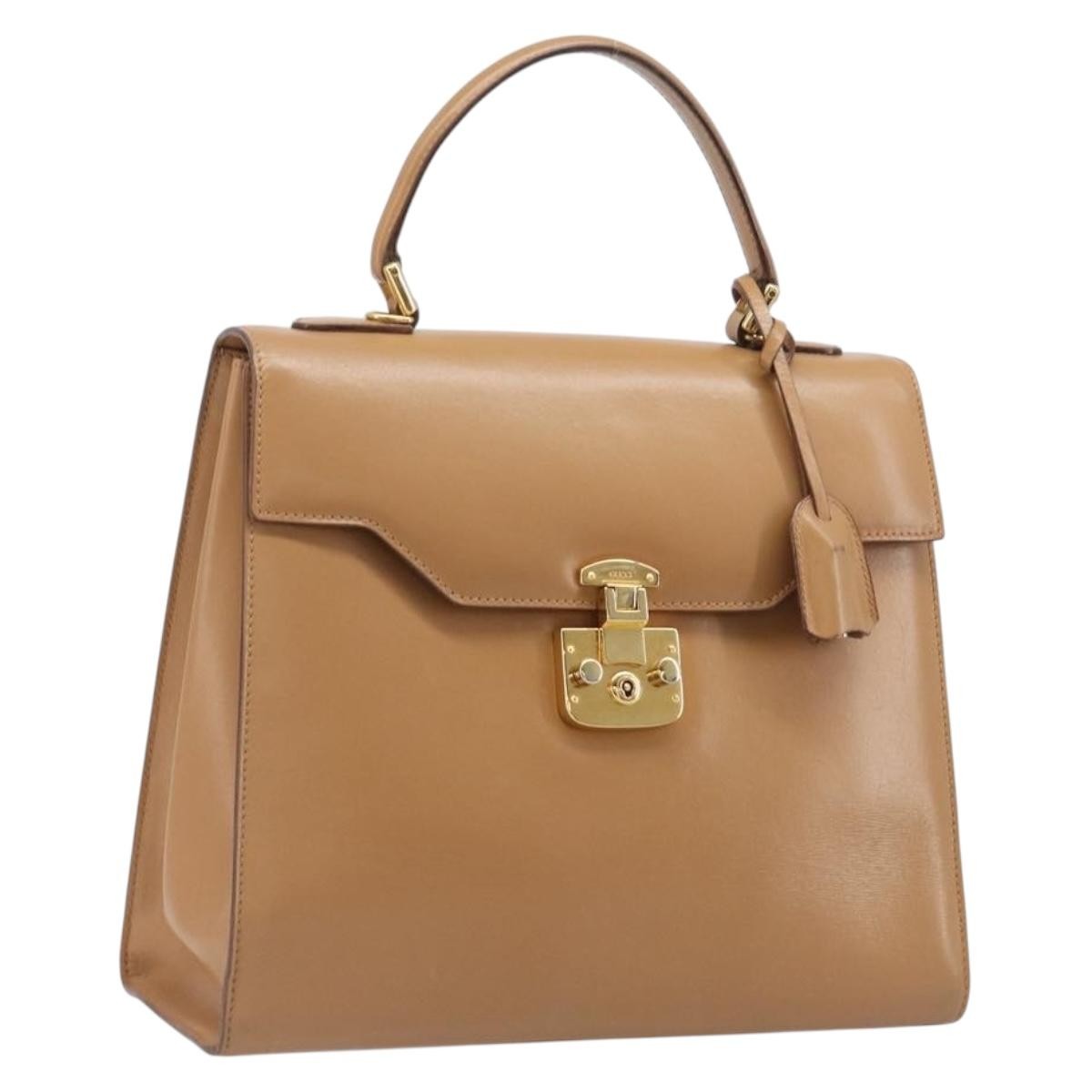 Gucci Vintage Lady Lock Top Handle Leather Medium