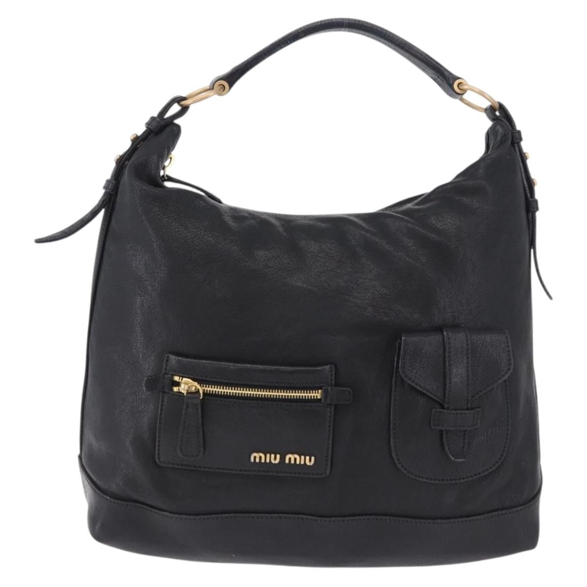 Miu Miu Zip Front Pocket Shopping Tote Leather Large