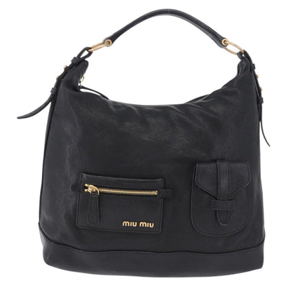 Miu Miu Zip Front Pocket Shopping Tote Leather Large