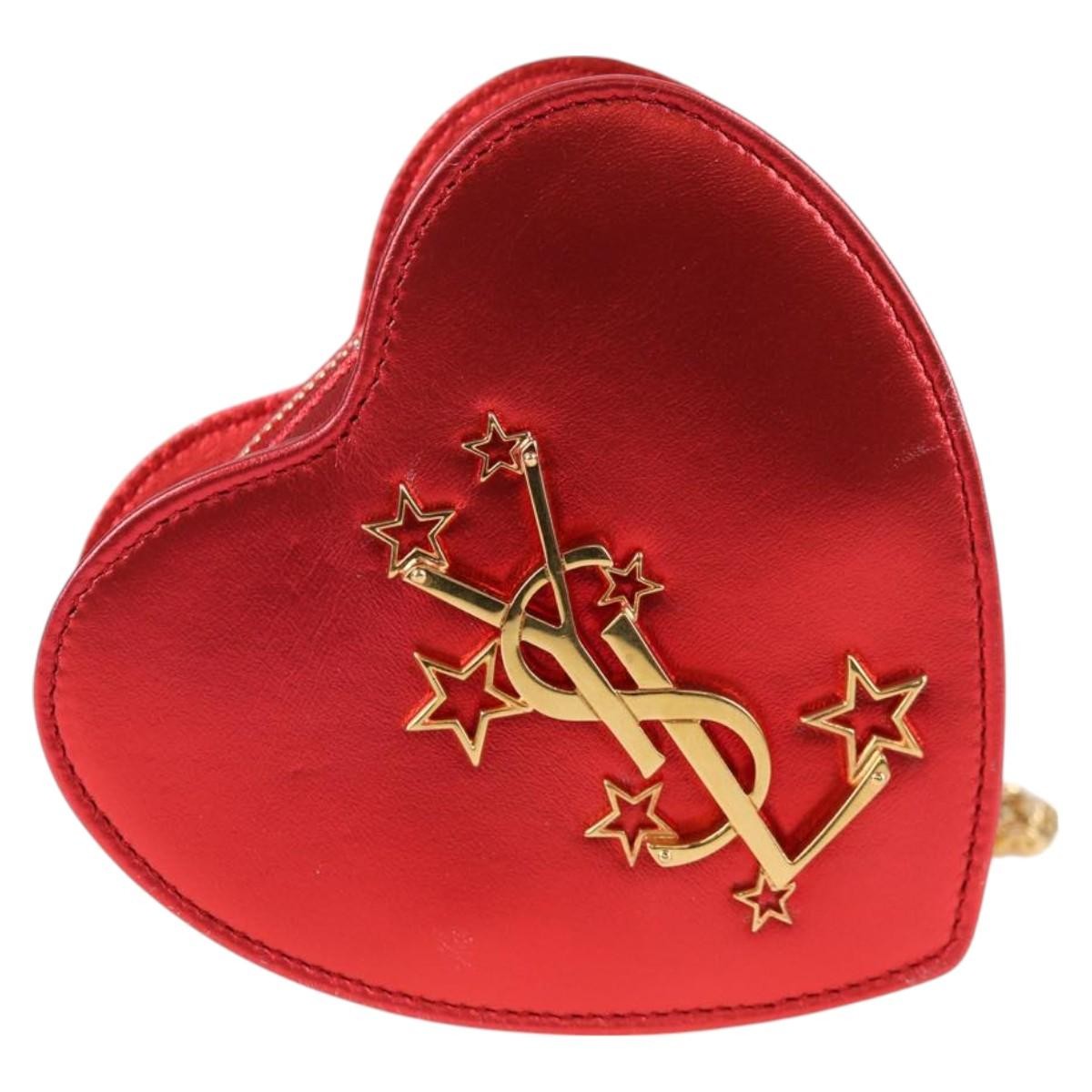 Saint Laurent Love Heart Chain Leather Mini