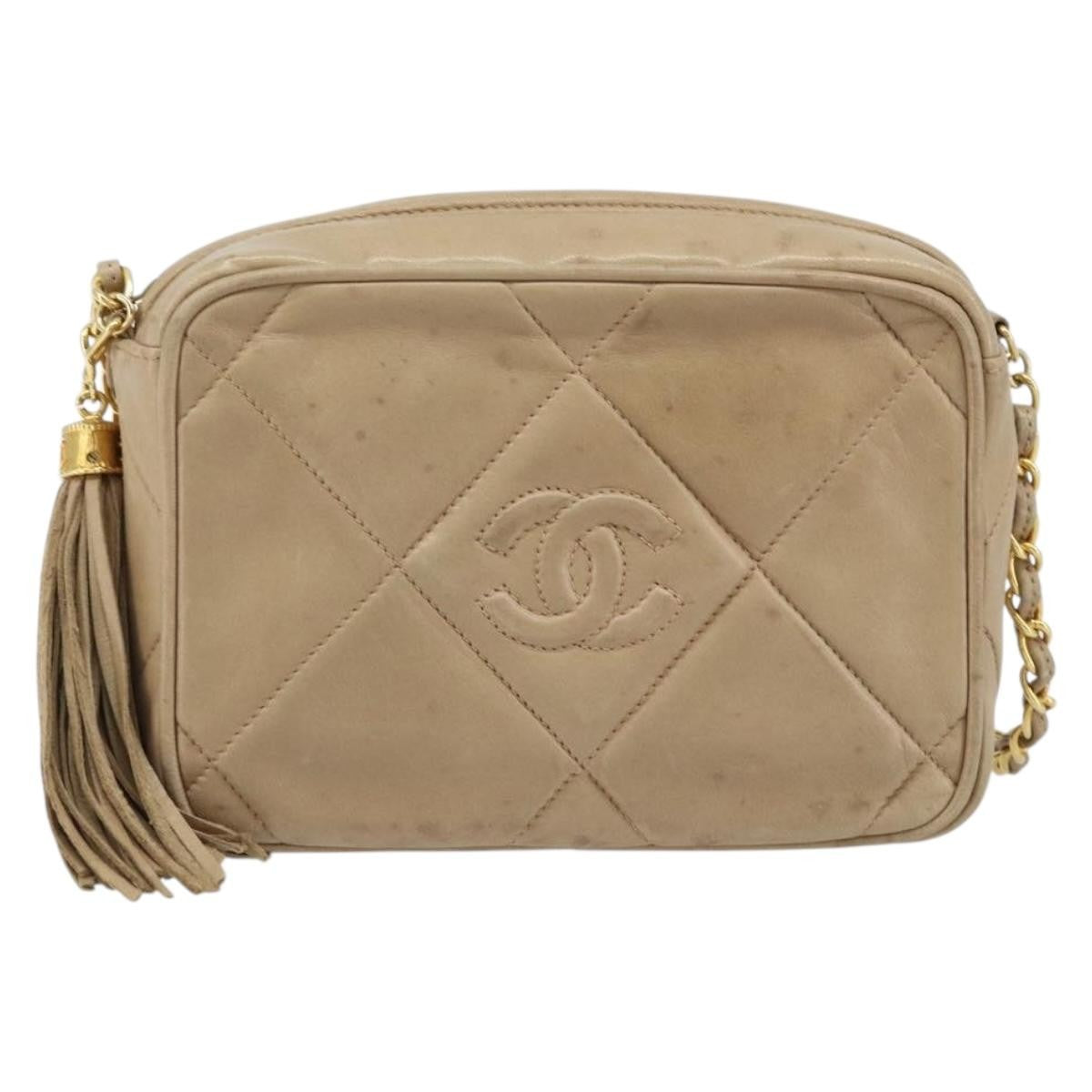 Chanel Vintage Diamond CC Camera Quilted Lambskin Large