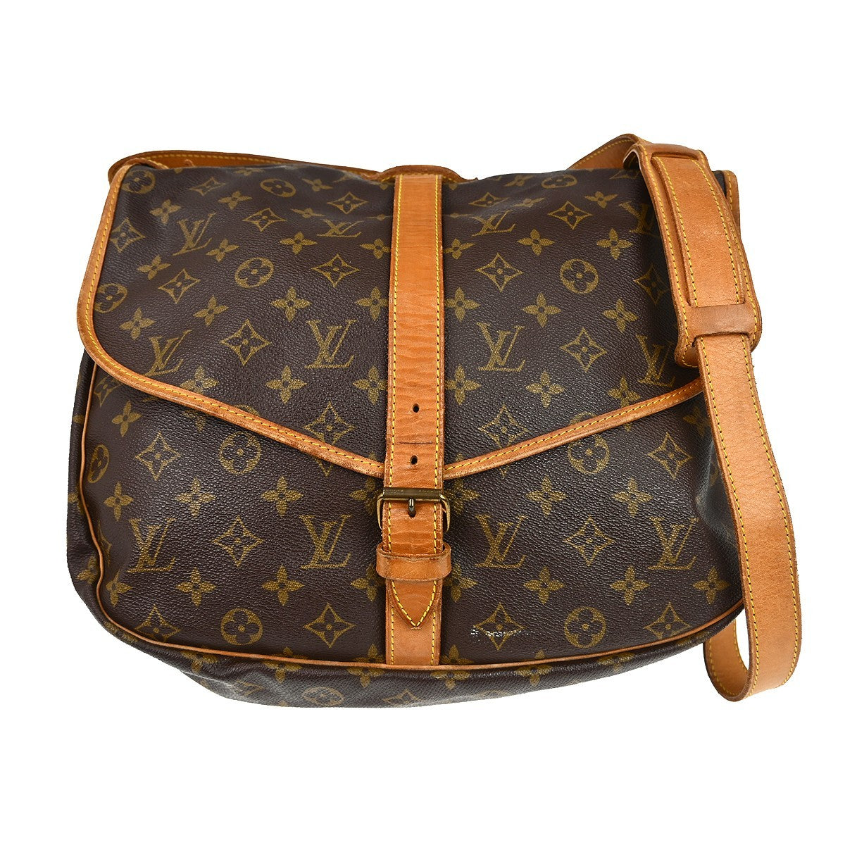 Louis Vuitton Saumur Handbag Monogram Canvas 35