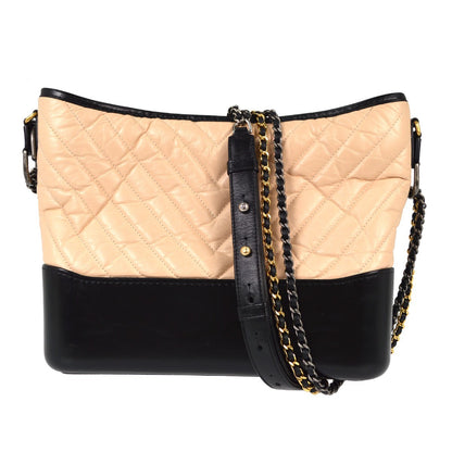 Chanel So Black Gabrielle Hobo Quilted Aged Calfskin Medium