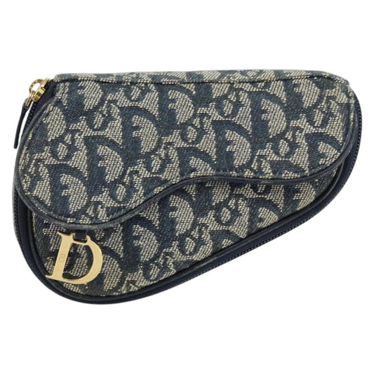 Christian Dior Vintage Saddle Coin Purse Diorissimo Canvas Product Image