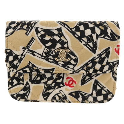 Chanel Flap Card Holder on Chain Quilted Printed Canvas Product Image