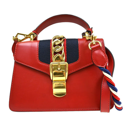 Gucci Sylvie Top Handle Leather Mini