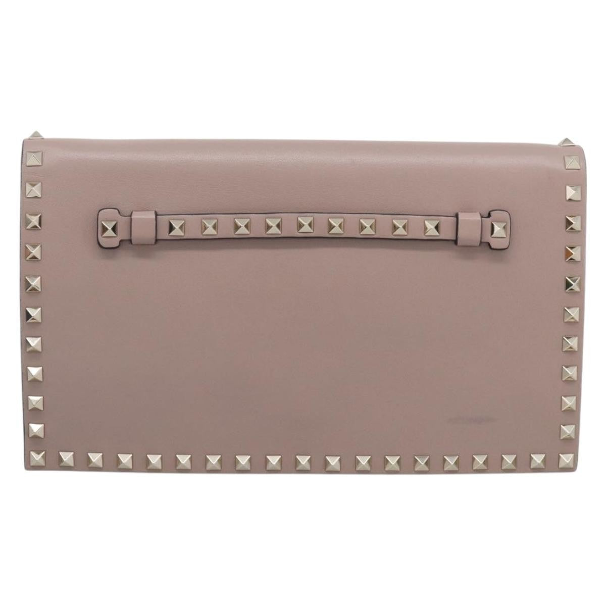 Valentino Garavani Rockstud Flap Clutch Leather Small