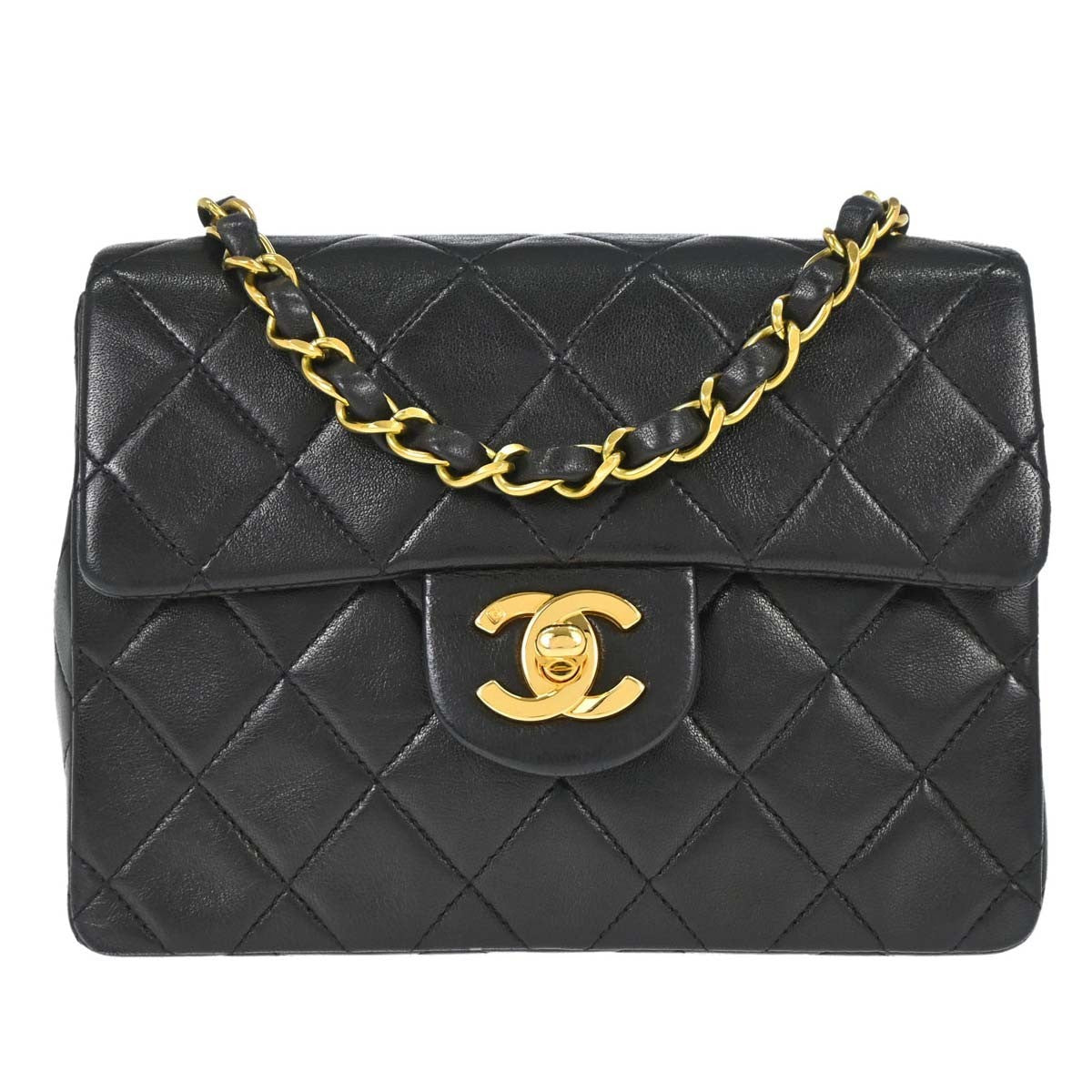 Chanel Vintage Square Classic Single Flap Quilted Lambskin Mini