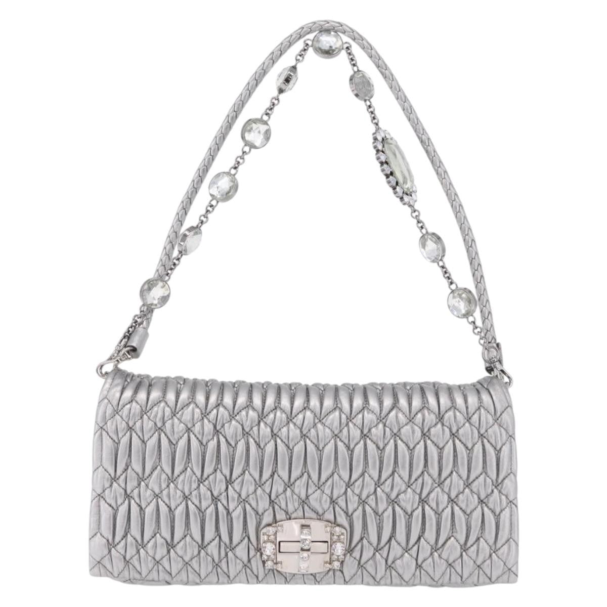 Miu Miu Crystal Clutch Matelasse Leather Medium